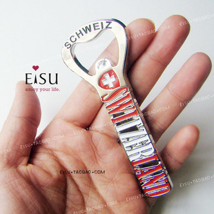 瑞士金属开瓶器冰箱贴正版SCHWEIZ旅游纪念磁吸创意礼品出口磁贴