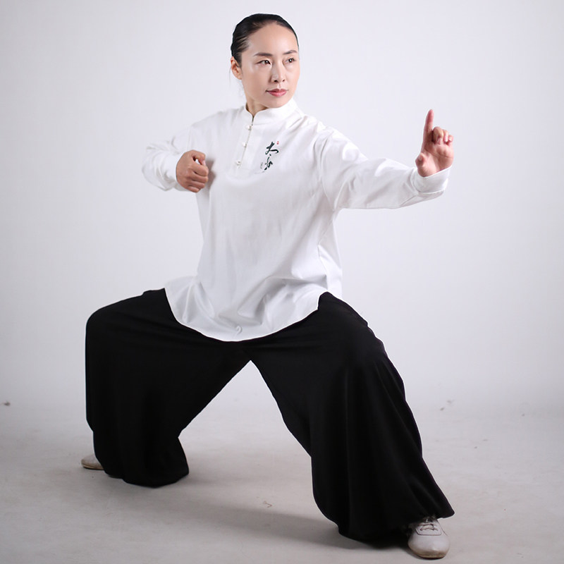 马蕾太极春秋薄款时尚休闲太极服男女同款表演晨练服胶印太极本色图片