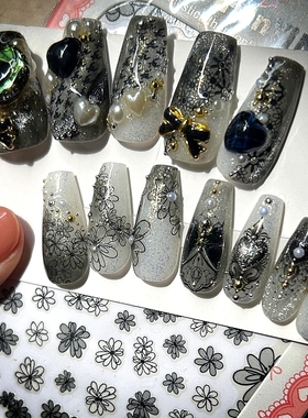 清仓库存美甲贴纸穿戴甲小短甲简单高级新手入门手绘风手残党显白