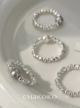 小众设计高级戒指碎银珍珠时尚