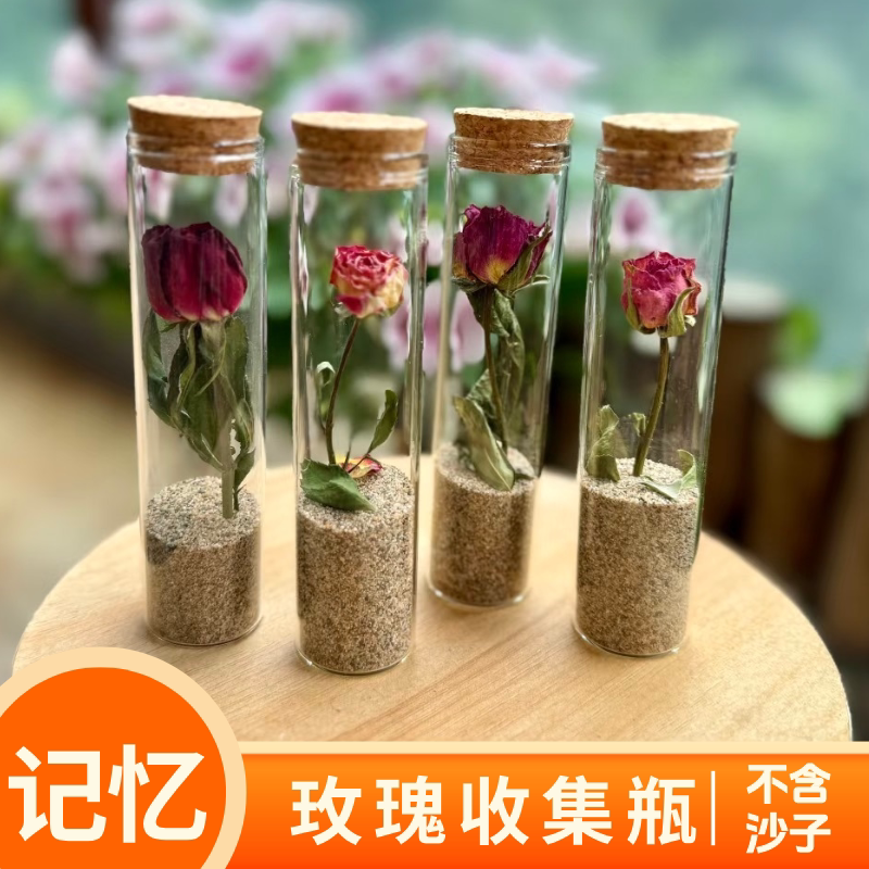 沙漠玫瑰花装沙收集瓶大环线收纳透明玻璃瓶礼物旅游行茶卡盐湖