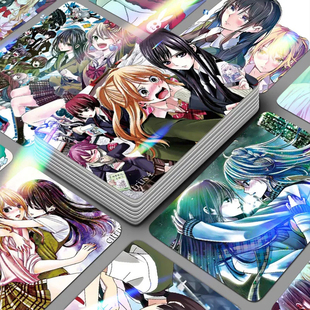 新款柑橘味香气镭射小卡55张三寸圆角铜版纸喷墨印刷明信片贺卡