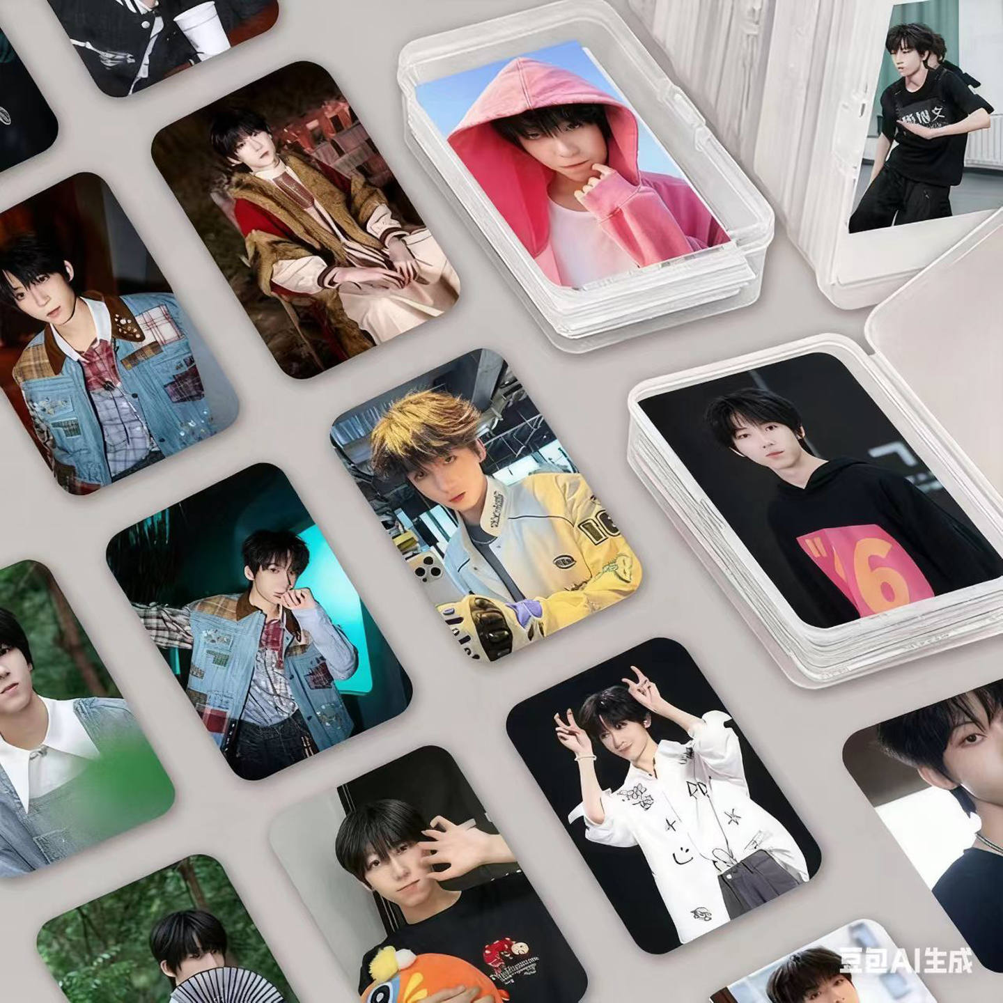 新款杨博文三寸周边55张高颜小卡