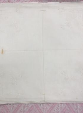 N117-5 白色棉纱抽丝绣花手帕 27cm 一对（氧化）