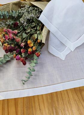 E230  抽丝手帕  白色棉纱 43*43cm（1条）有氧化