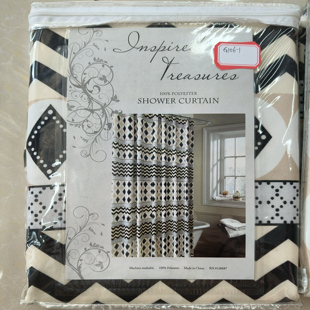 G106 175m一对出 1黑色棱形格窗帘175