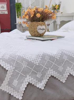 A112 扎目床尾花双人床单白色棉质2.2x2.6m（有氧化）