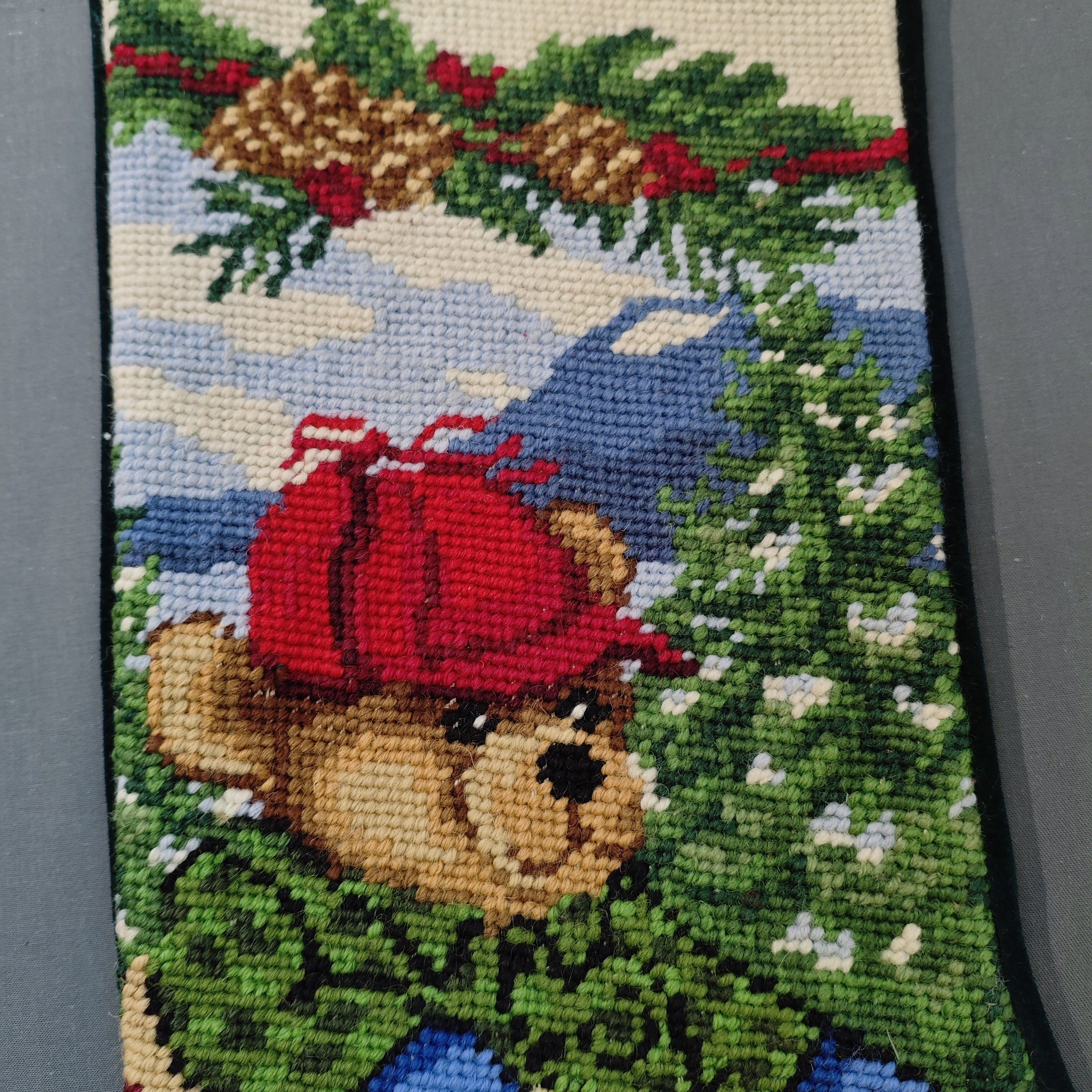 绒绣圣诞袜06 小红帽熊 45*20cm