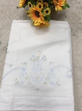 M114 白色绣花床单 2.2*2.6米 棉质