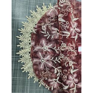 42cm 一对 M229 枣红色纱绣水桶套