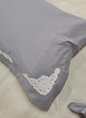 DZ275 灰色120支贡缎棉枕套 50*70cm 一对