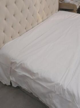 DZ147 白色80支贡缎棉蕾丝花边双人被套 200*230cm