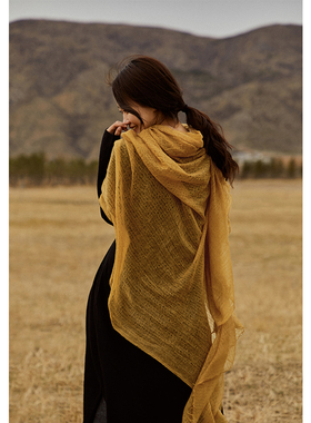 Say Ya 【卓】小羊卷缩绒网状围巾 触感丰满/自然捻边 四季