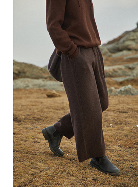 Say Ya【幻】风回路转 加密提花羊绒风管裤典雅版 显瘦直筒/保暖