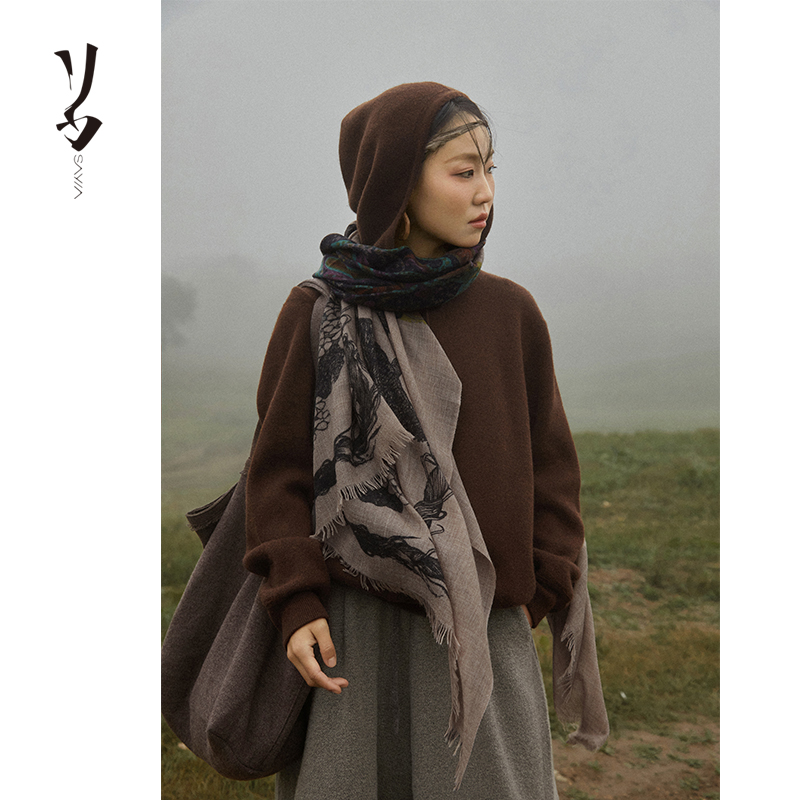 加密针织羊绒套头上衣休闲