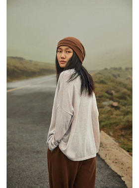 Say Ya 【幻】慵懒宽松大落肩纯色羊绒套头衫 简约/小中领