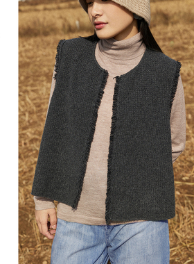 Say Ya【幻】很好搭配的手拆流苏马甲  特殊纱双面穿/叠穿