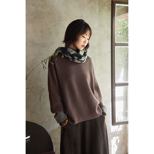 宽松 Say 复古小中领重磅双穿加厚羊绒套头衫 幻 显瘦