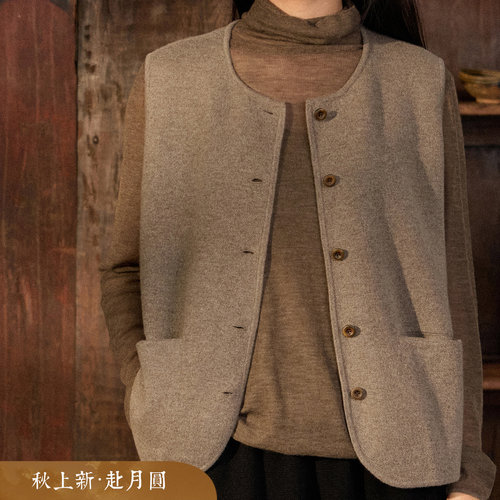Say Ya【自在】西装式加密无袖羊绒马甲 质感/挺括