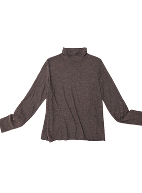 Say Ya【幻】 思念之壑 80支精纺羊绒提花中领卷边打底衫 轻薄