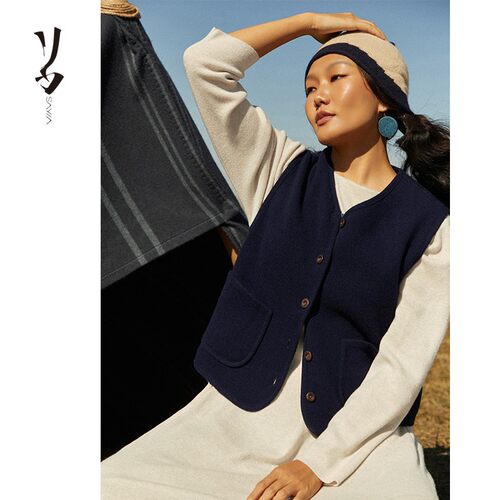 【店庆】Say Ya【幻】邮件马甲 气质双面叠穿针织背心 简约