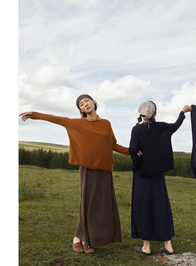 SayYa【幻】一片风云短款 极简宽松80支精纺羊绒套头衫 百搭