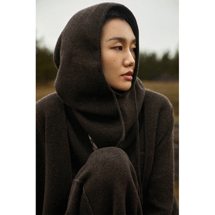 隐世者 Say 幻 围戴多用 双面双色纯羊绒脖套针织帽