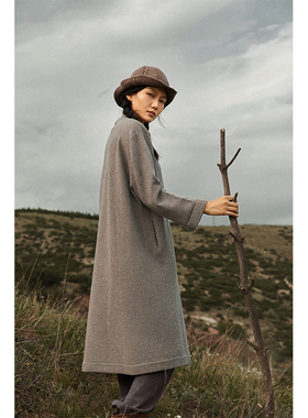 Say Ya 【幻】双色织提花羊绒外袍连衣长裙 加密针织宽松