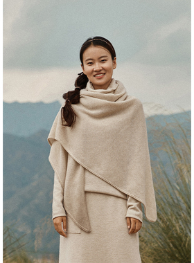 Say Ya【幻】随心随性~多用针织镂空羊绒三角巾/披肩