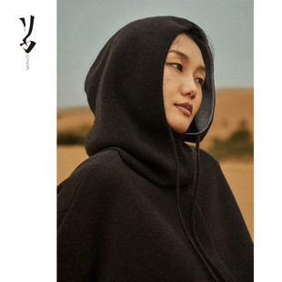 双面戴纯羊绒针织脖套帽 卓 双色 百搭美式 户外休闲 Say 时尚