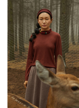 Say Ya【幻】简约小中领精纺羊绒套头打底衫 亲肤/软糯