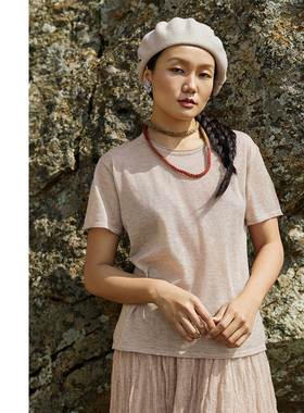 Say Ya【幻】幽影零感精纺100支羊绒T恤简约/夏