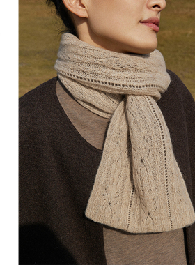 Say Ya【幻】有意思的小件 精纺羊绒&特殊纱方条小围巾 搭配