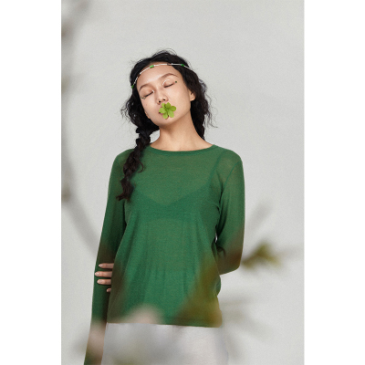 余味80支精纺薄弹羊绒打底衫