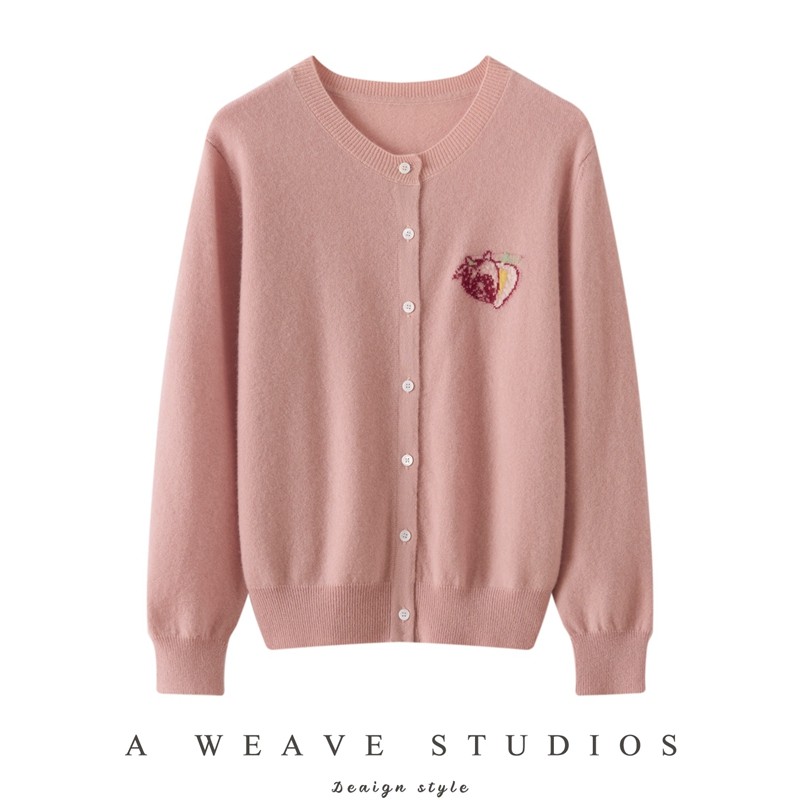 VERSETHDI诗弟！100%纯羊绒衫女开衫圆领刺绣图案秋冬新款时尚版,女装/女士精品,羊绒衫,淘宝优惠券,粉丝福利购,淘宝优惠卷