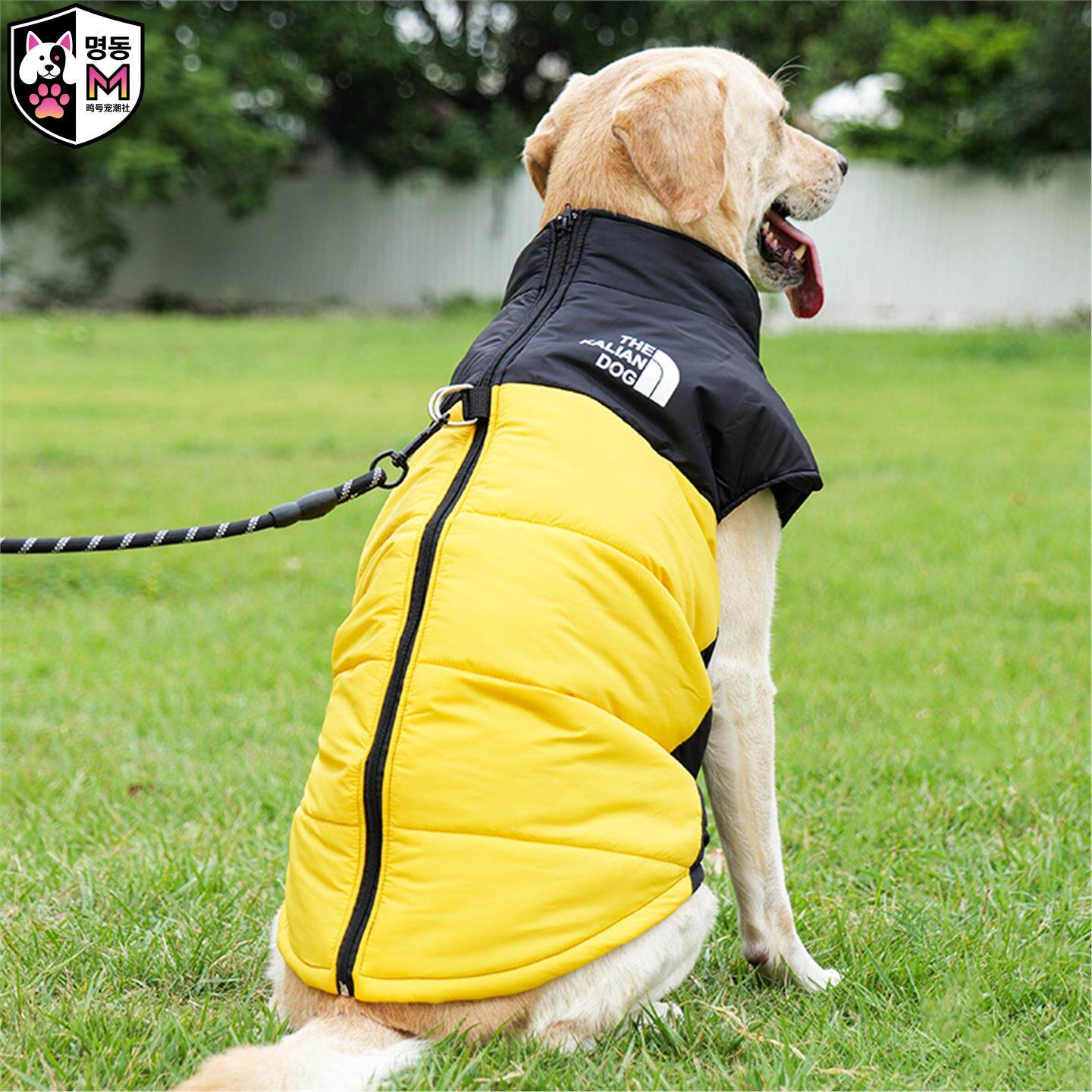 明洞冬季保暖可牵引中大型犬棉服