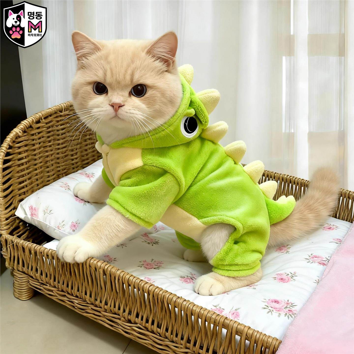 明洞冬季保暖法兰绒四脚猫狗衣