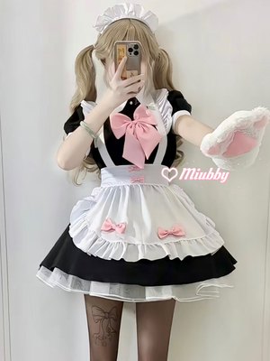 Miubby「甜心教主」黑粉少女cos可爱蝴蝶结猫爪软妹lolita女仆装