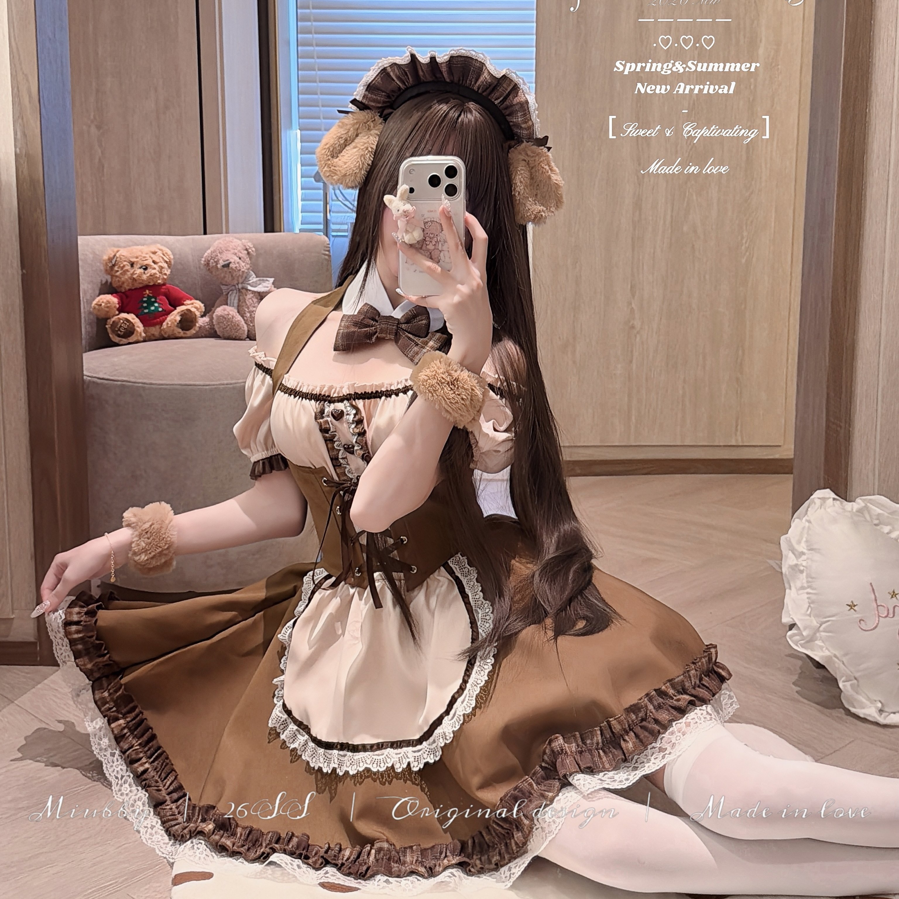 Miubby「萌犬物语」日系可爱软萌柴犬女仆复刻束腰lolita连衣裙