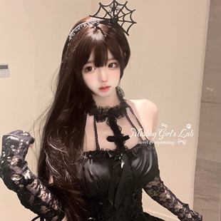 Miubby「古堡蜘蛛」性感纯欲挂脖暗黑十字哥特风lolita万圣节服装