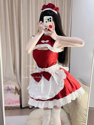 Miubby「贵美人」新中式圣诞女仆装lolita连衣裙性感圣诞cos服装