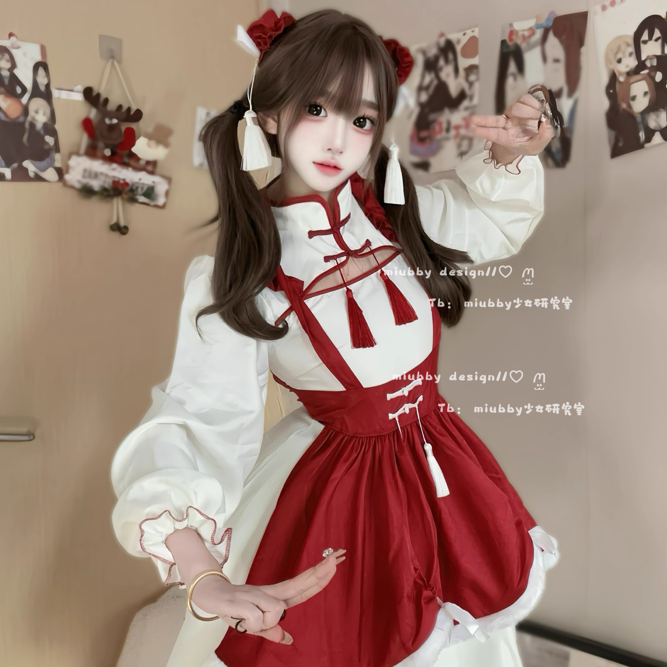 Miubby「祈慕雪娘」秋冬圣诞新年Lolita长袖女仆装中华娘cos服装