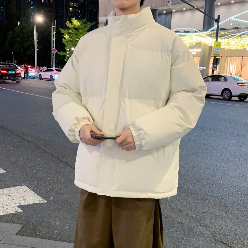 外贸尾单新款纯色2026男棉服外套面包服休闲情侣款立领