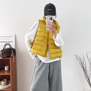 外贸尾单新款女款排骨冬季叠穿马甲羽绒服防风立领短款