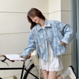 档口大货牛仔面料复合亮片蕾丝工艺2B218-2506-P180,控268，女装短外套，2B218