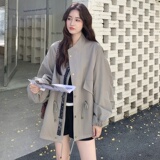 档口大货数据好军绿色拼接休闲复古夹克2B218-2508-P170，控248，女装短外套，2B218