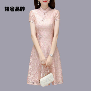 朗姿约定小个子连衣裙夏季2025新款国风改良旗袍年轻款高端上档次