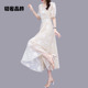 气质法式 雪纺连衣裙子女装 收腰显瘦泡泡袖 2026年新款 大摆长裙 夏季