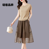 国际大高端衣服两件套装 朗姿约定桑蚕真丝连衣裙子女夏季 2026新款