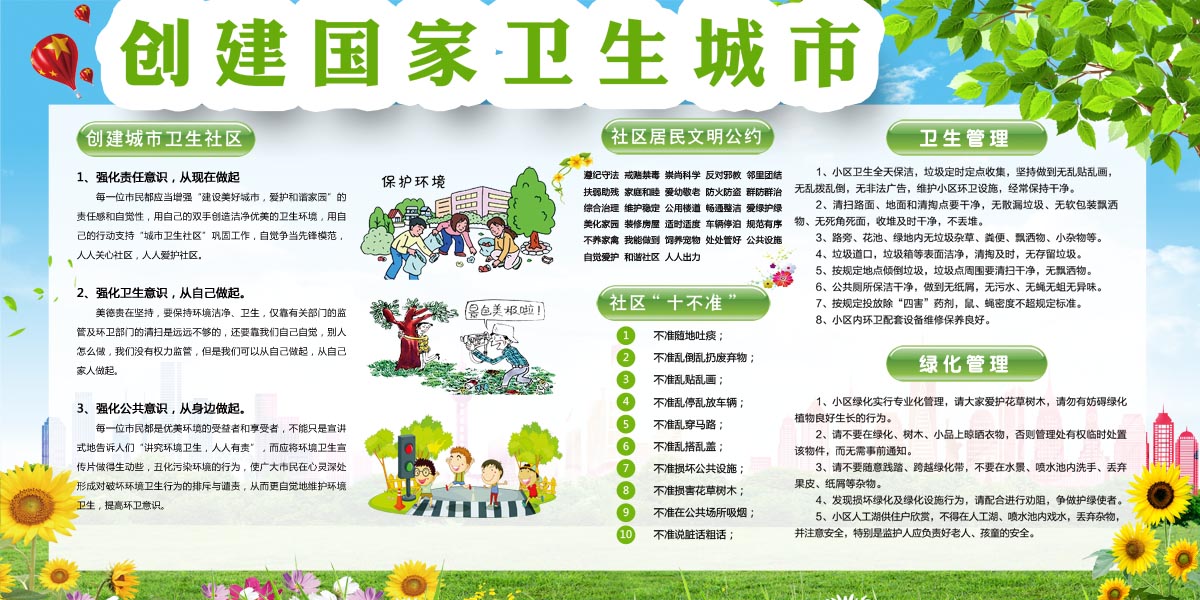 764海报印制展板写真贴纸素材1499创卫文化健康教育宣传栏